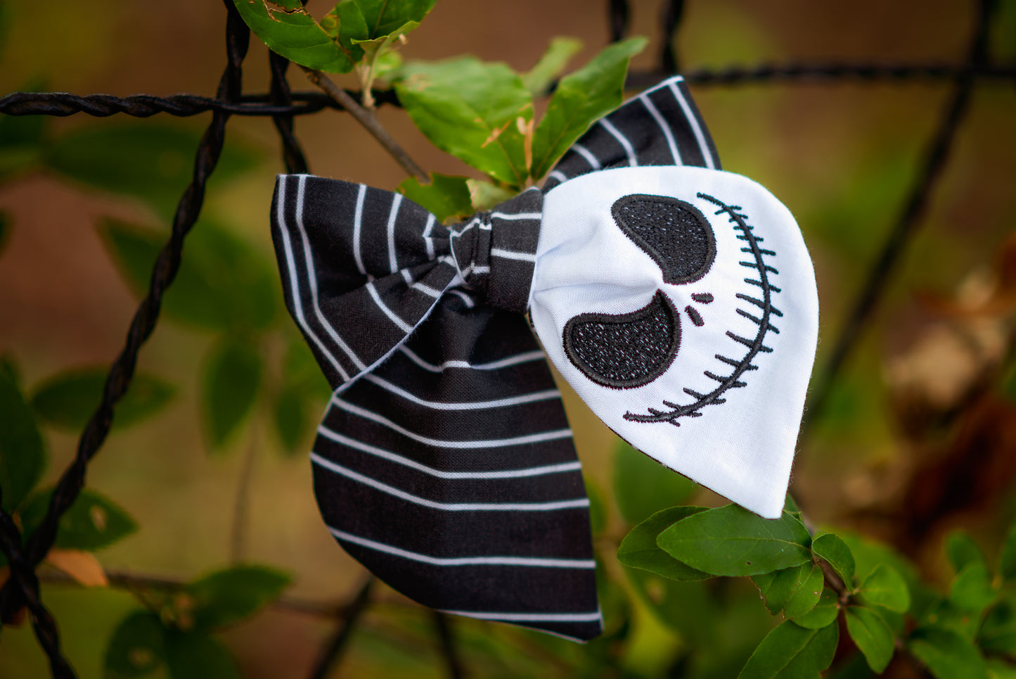 Nightmare Before Halloween Embroidered Bows