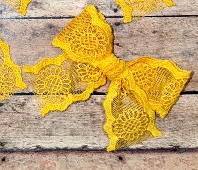 Sunflower Fields Lace Bow