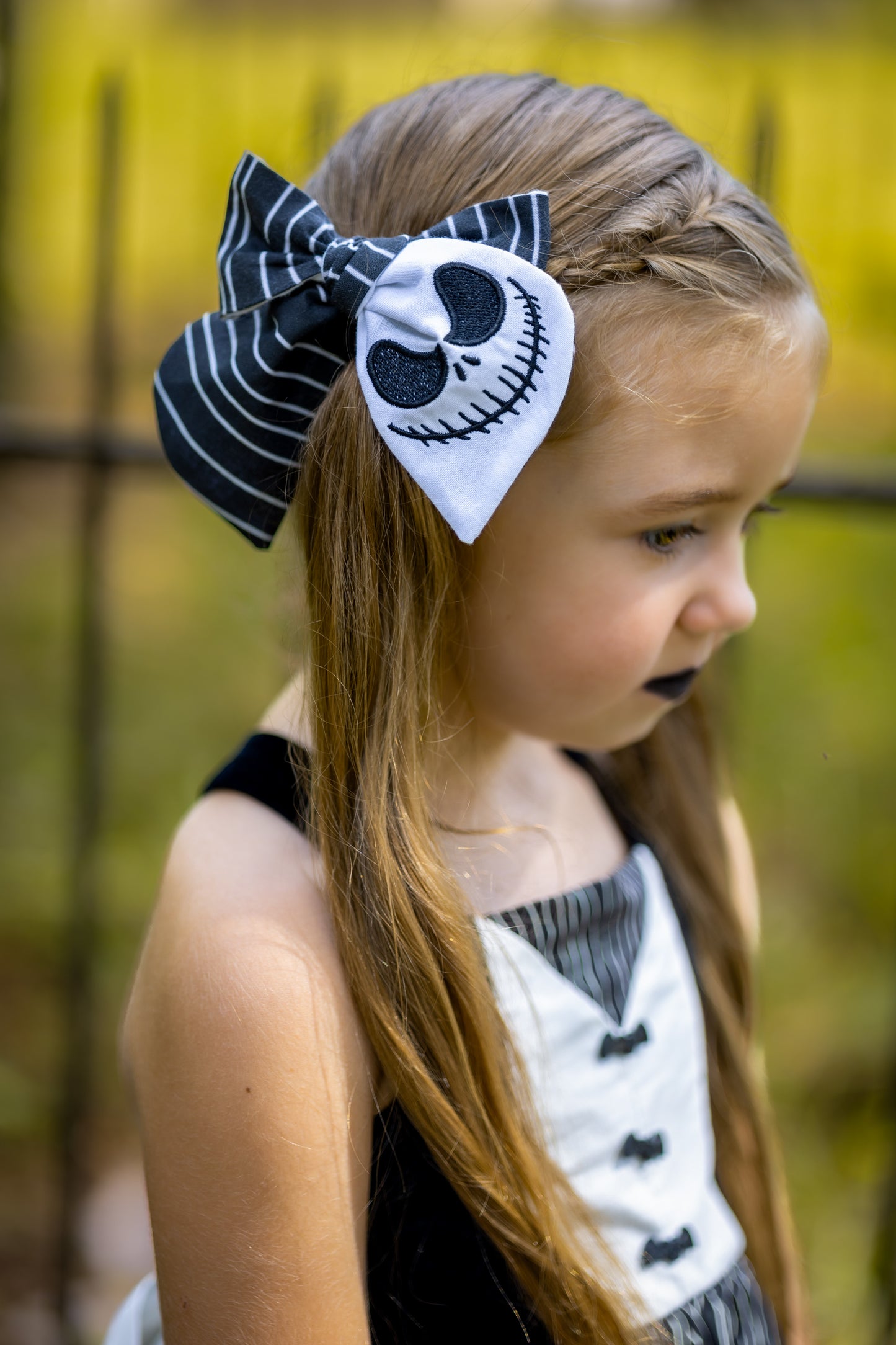 Nightmare Before Halloween Embroidered Bows