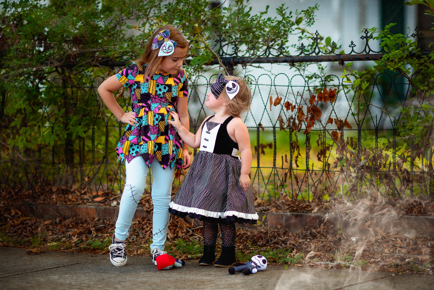 Nightmare Before Halloween Embroidered Bows