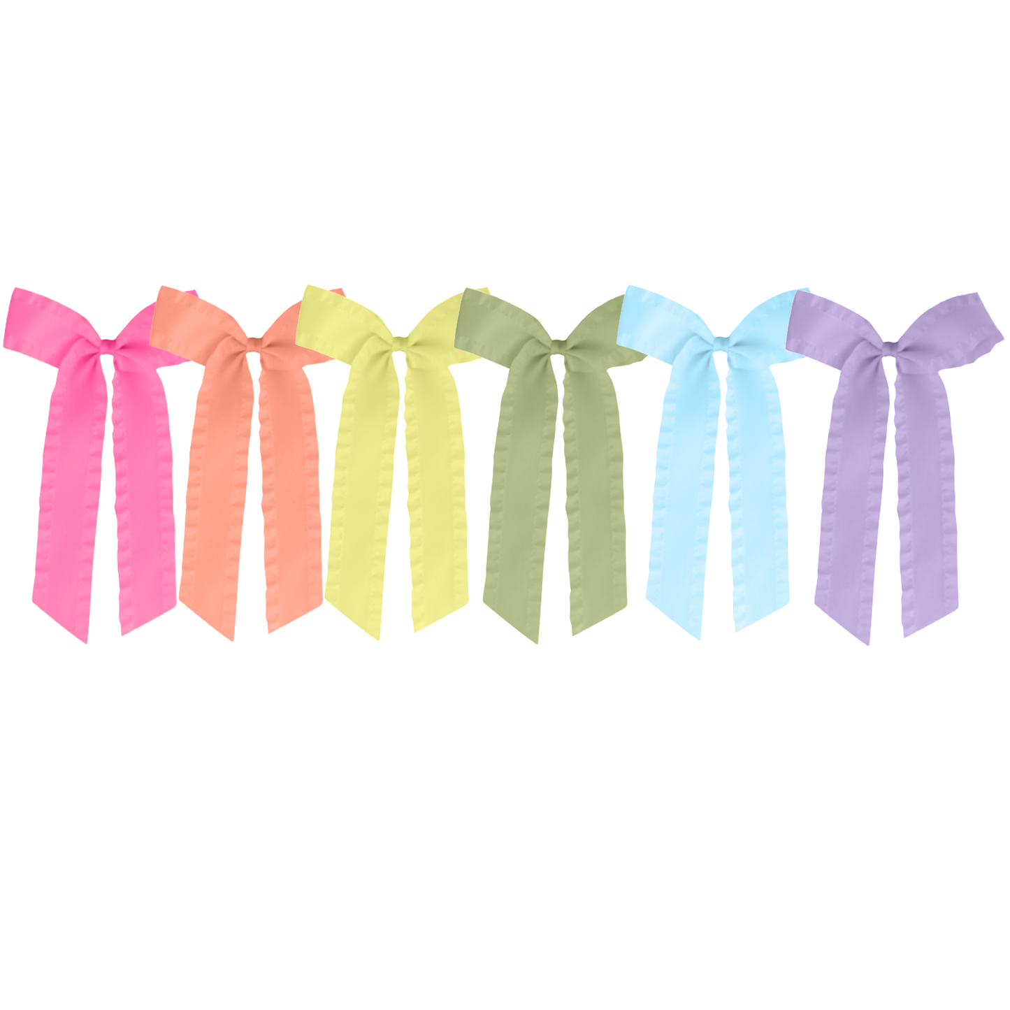 Spring Satin Ruffle Long Tail Bow