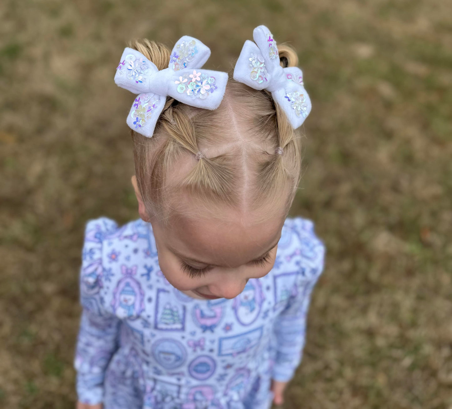 Velvet Sequin Pinwheel Bows