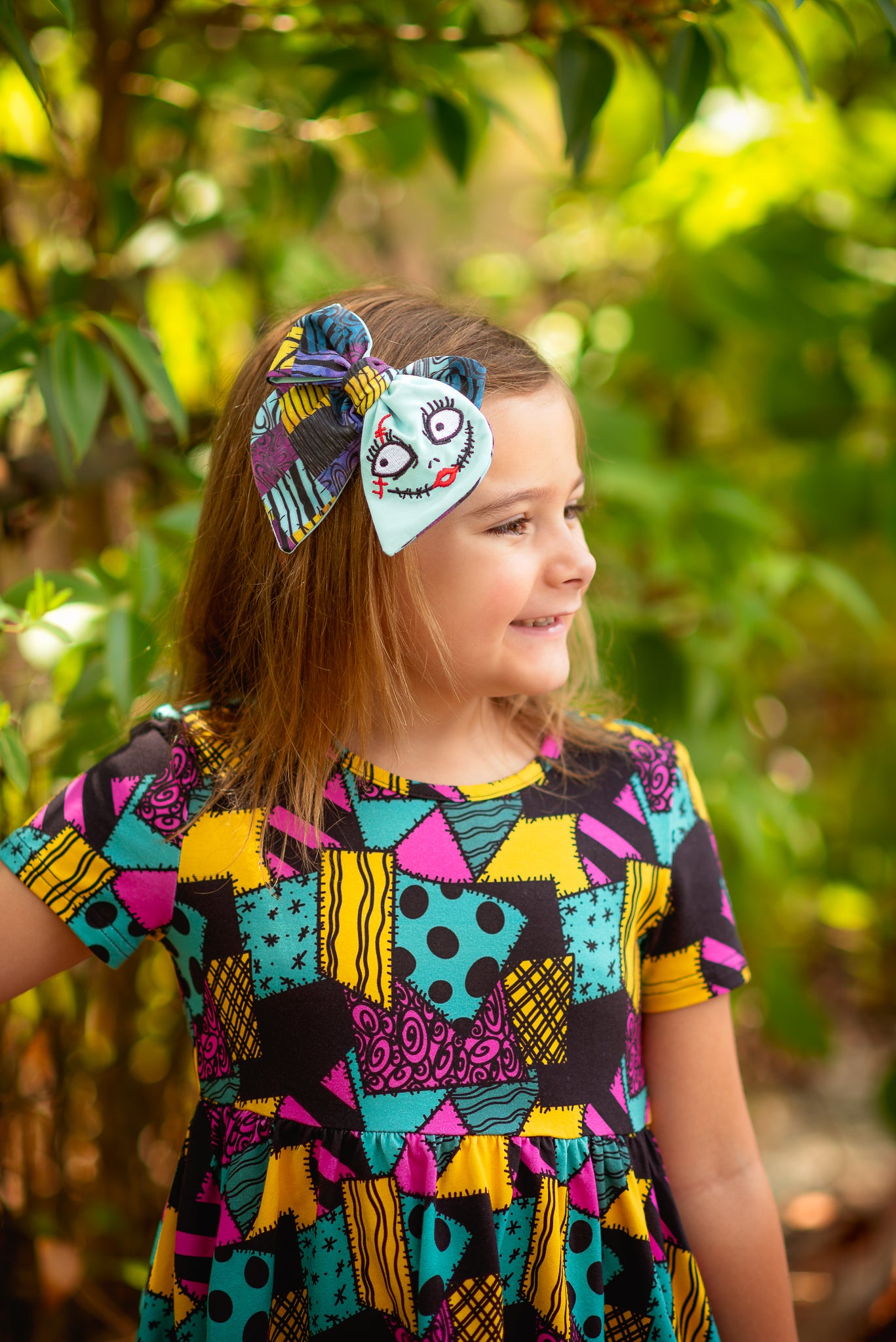 Nightmare Before Halloween Embroidered Bows