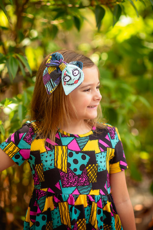 Nightmare Before Halloween Embroidered Bows