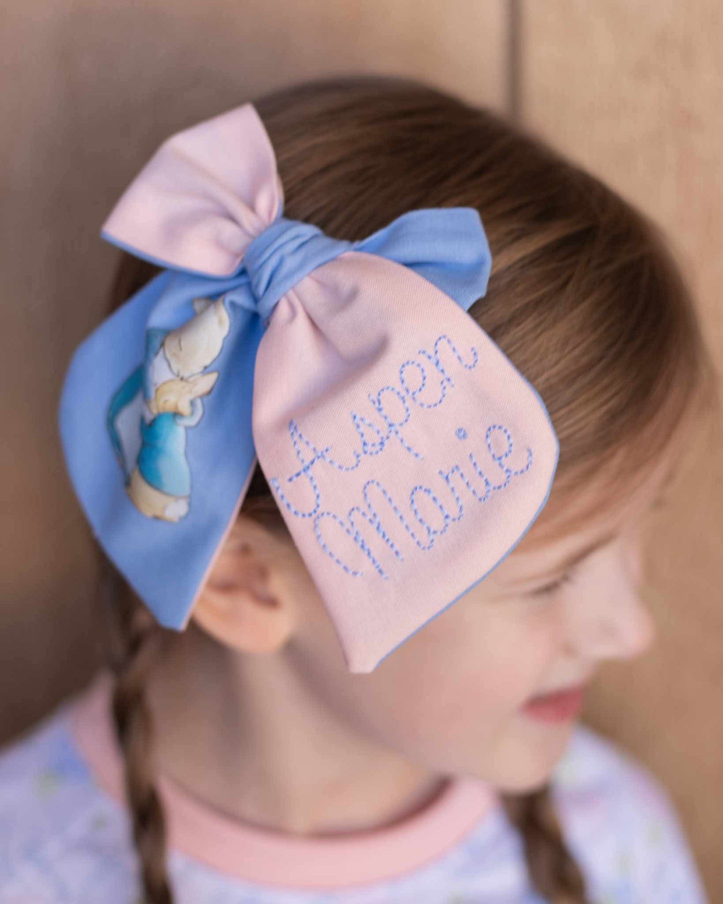 Peter and Friends Personalized Emboirdered Bows