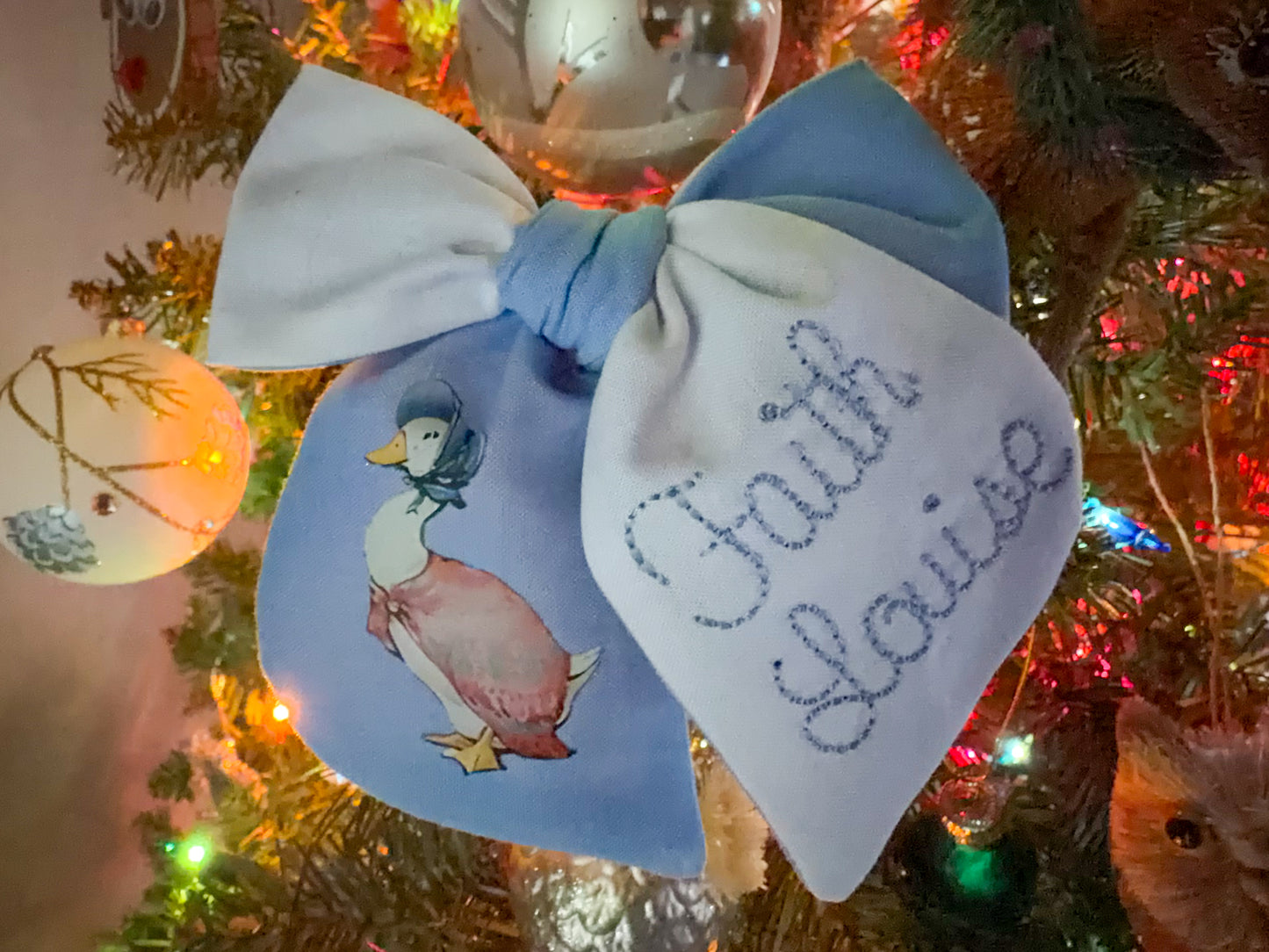 Peter and Friends Personalized Emboirdered Bows