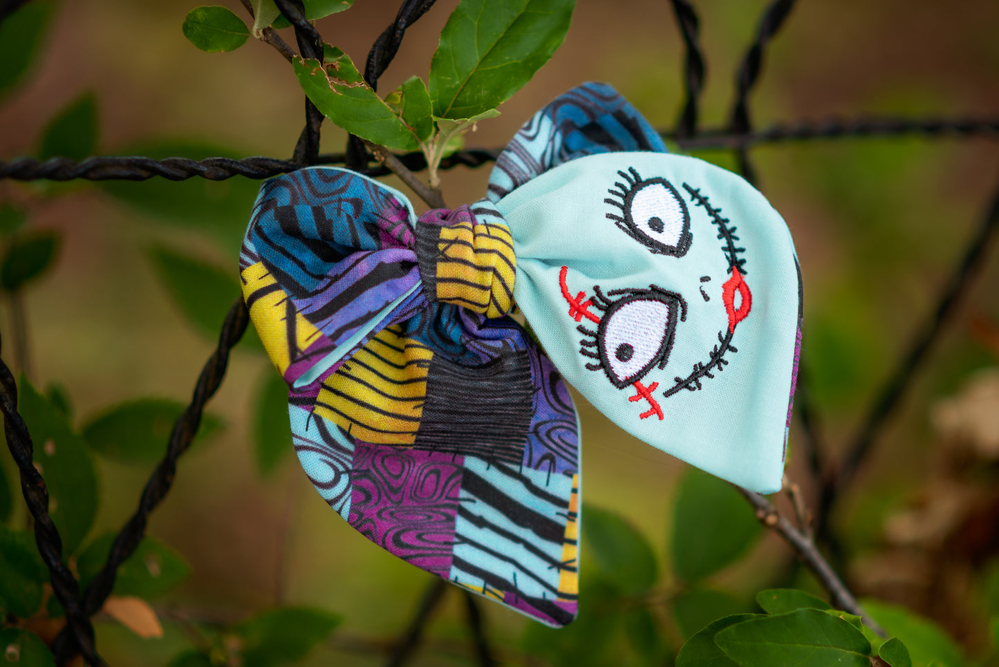 Nightmare Before Halloween Embroidered Bows