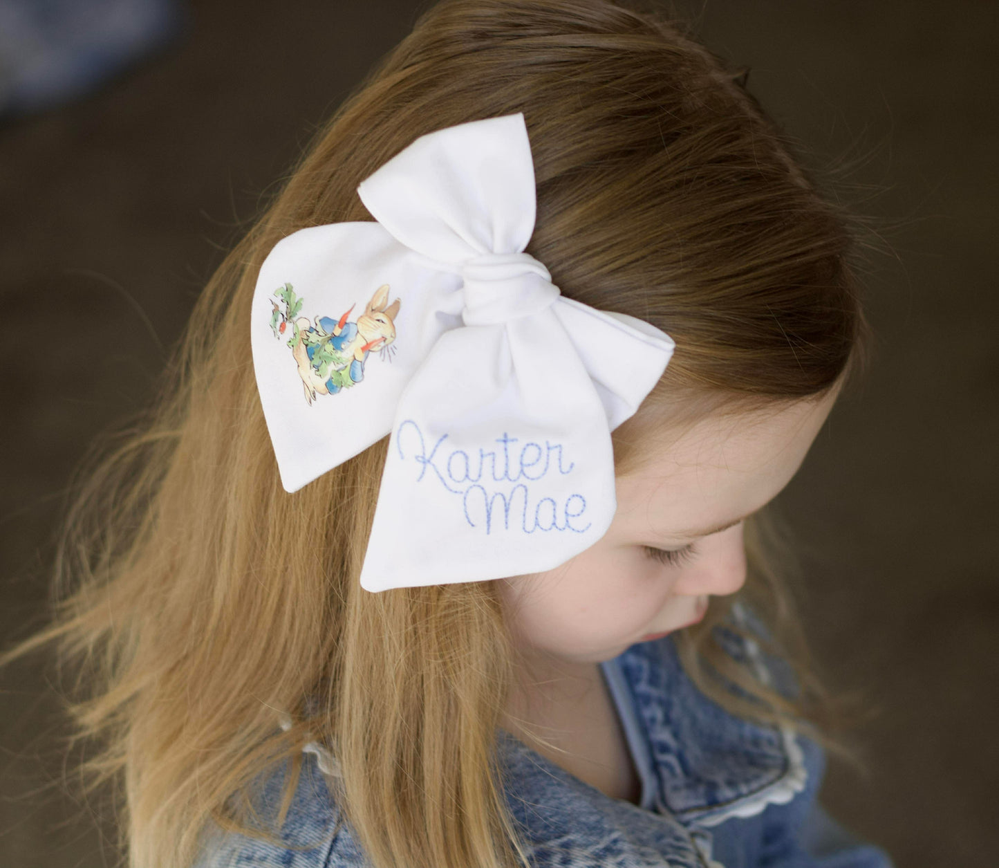 Peter and Friends Personalized Emboirdered Bows
