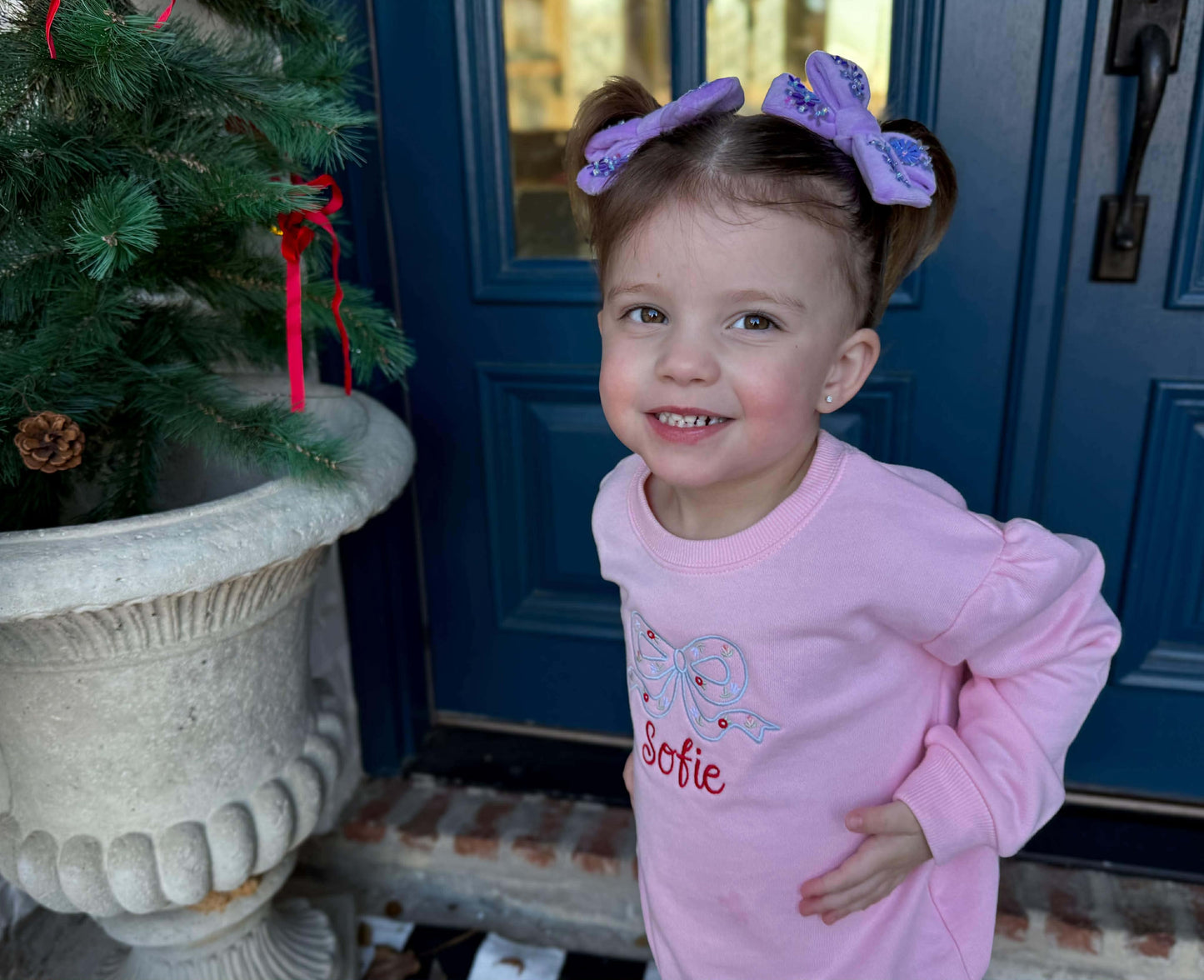 Velvet Sequin Pinwheel Bows