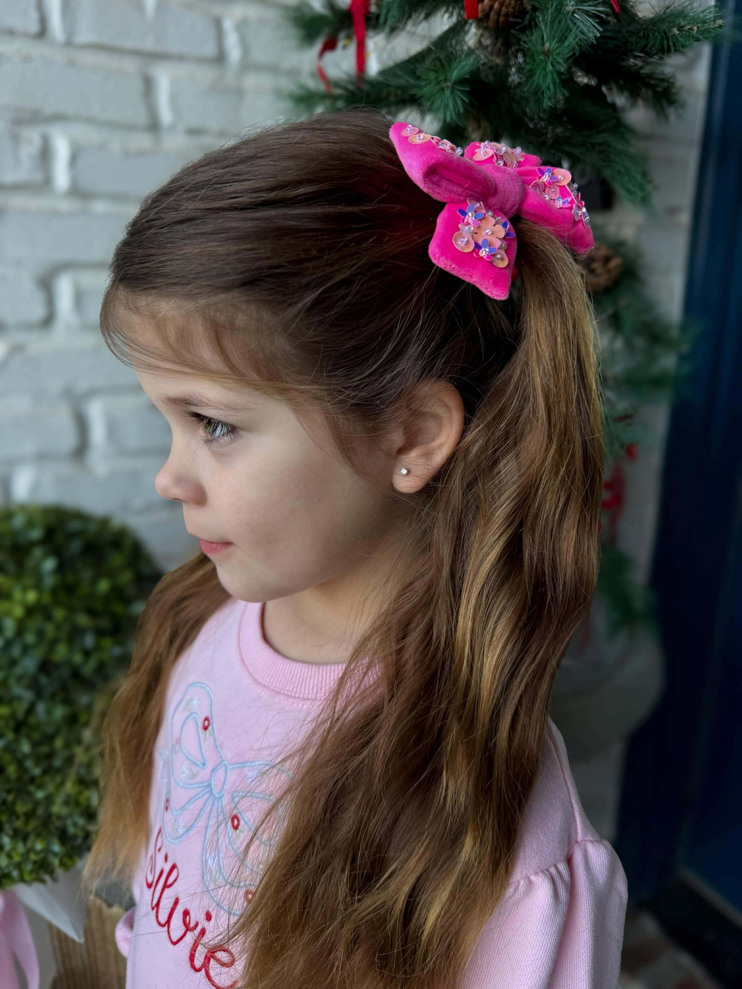 Velvet Sequin Pinwheel Bows