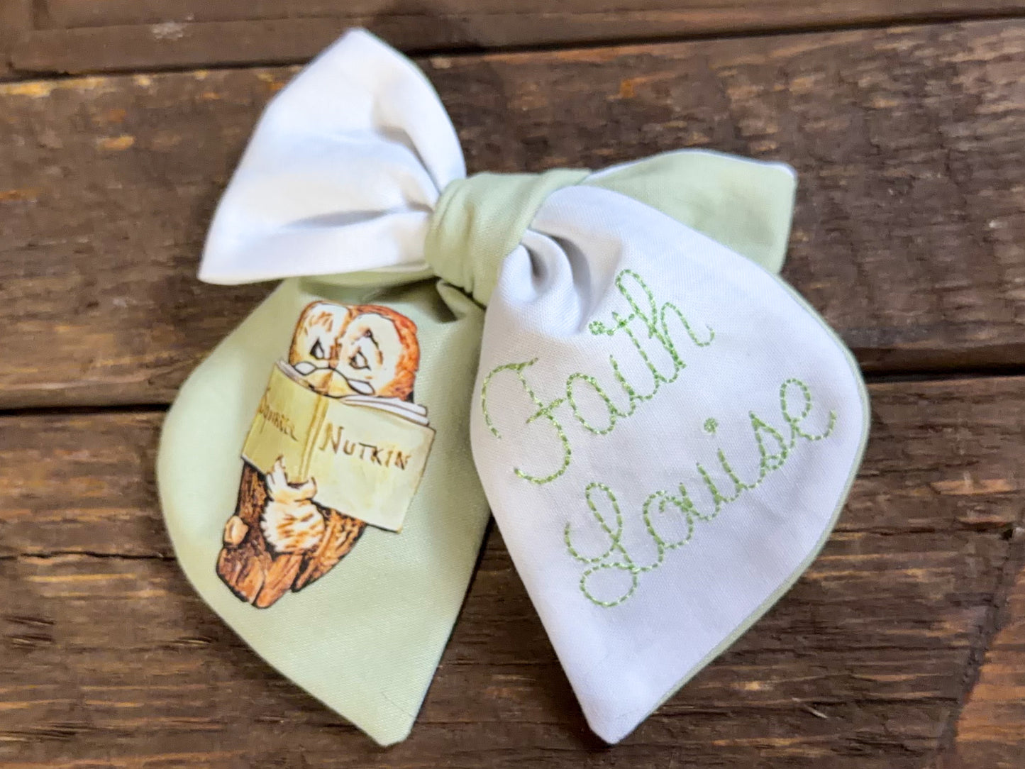 Peter and Friends Personalized Emboirdered Bows