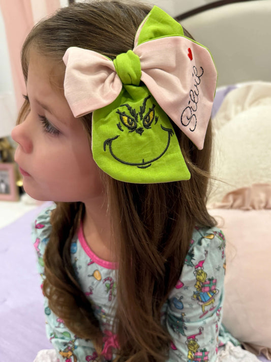 Two-Tone Meanie Greenie Bows