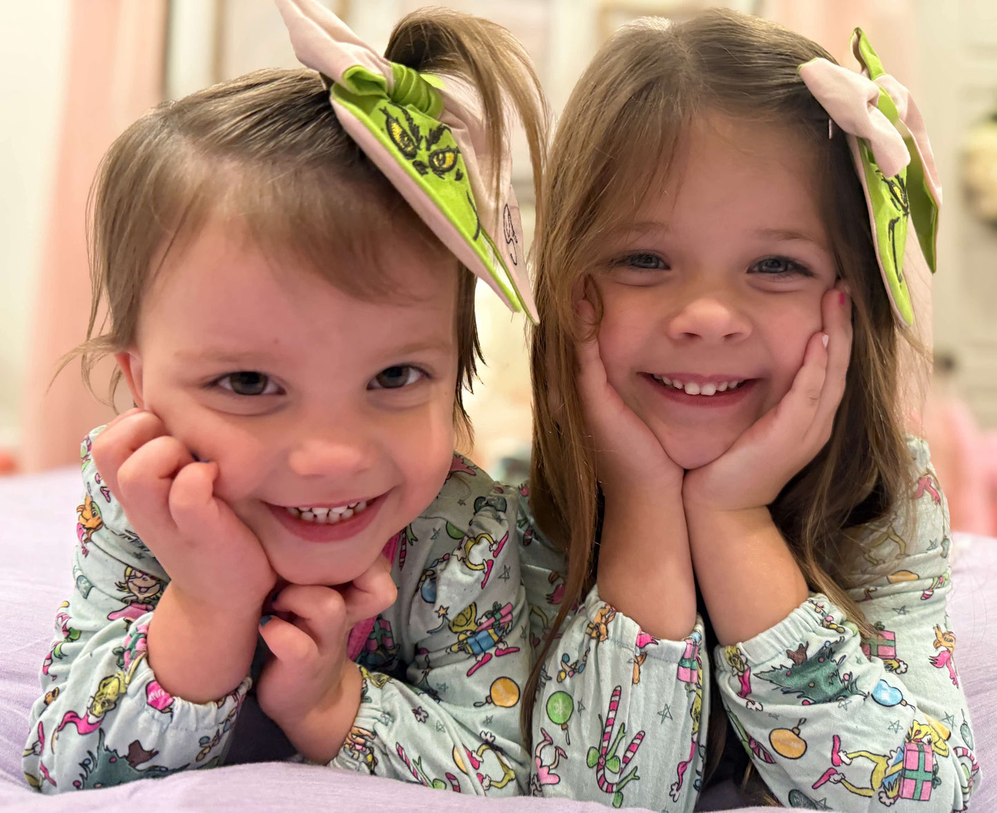 Two-Tone Meanie Greenie Bows