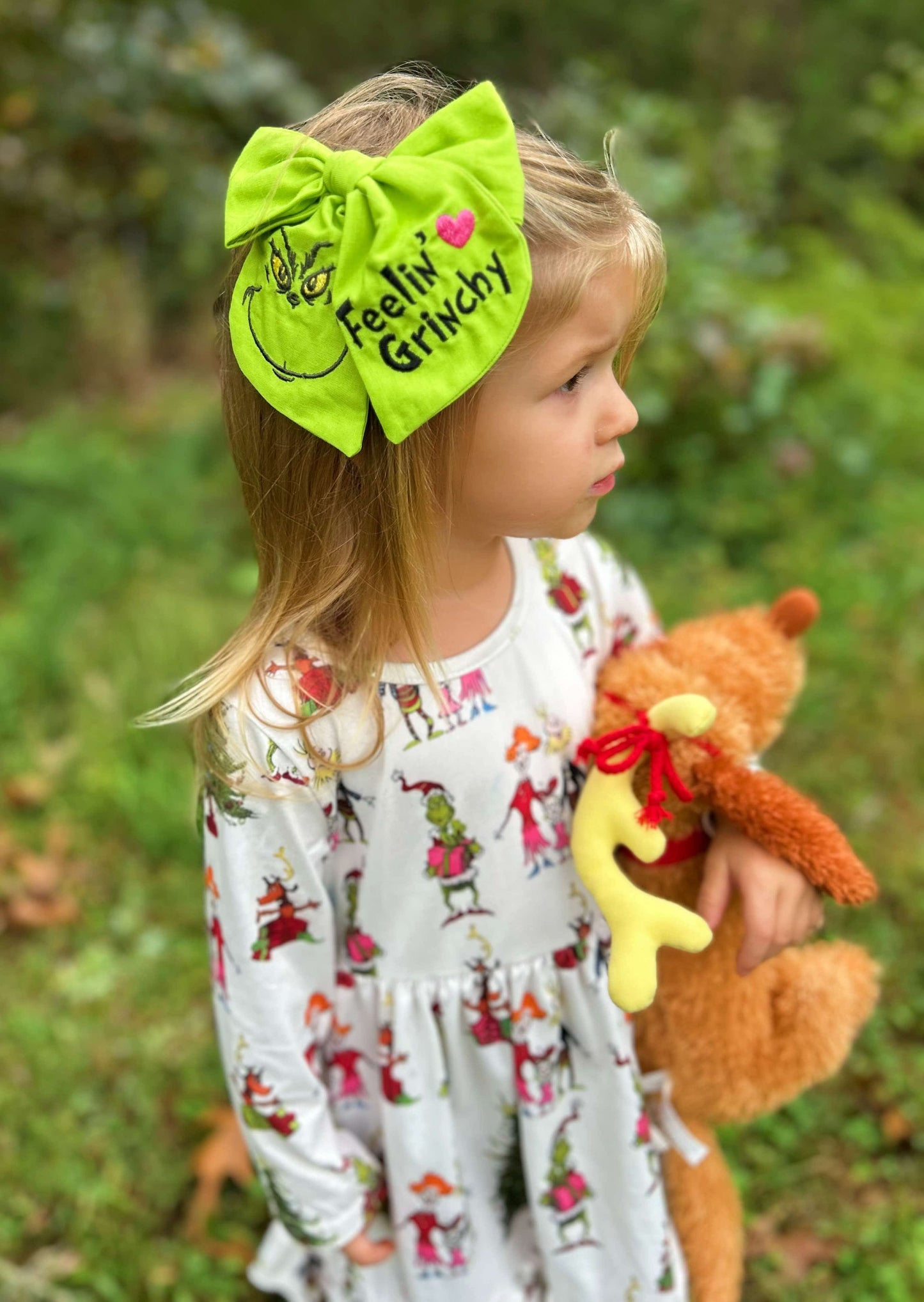 Meanie Greenie Collab with LVC and The Willing Accomplice - Solid Green Bows