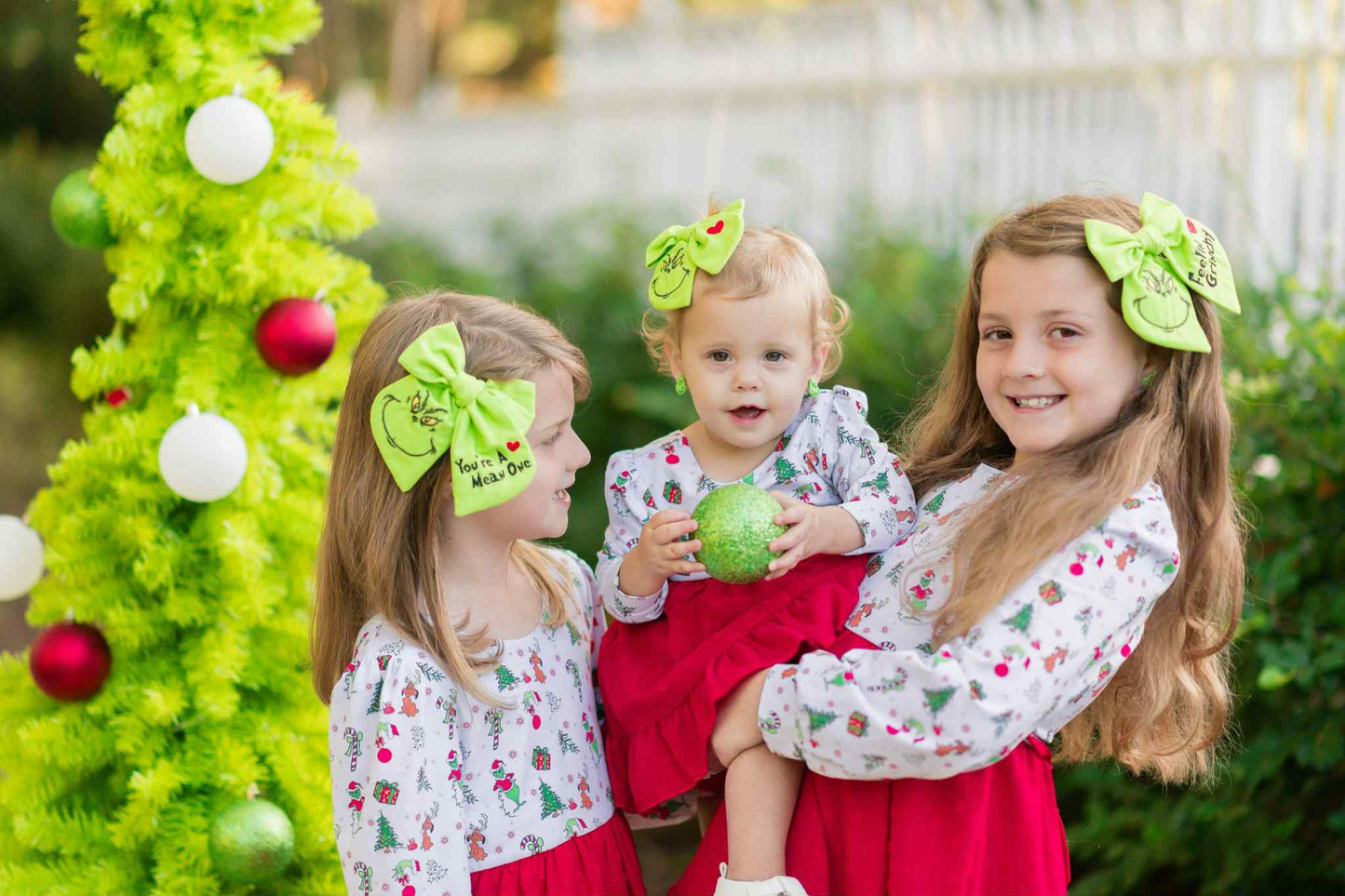 Meanie Greenie Collab with LVC and The Willing Accomplice - Solid Green Bows