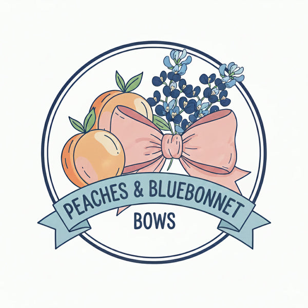 Peaches & Bluebonnet Bows 
