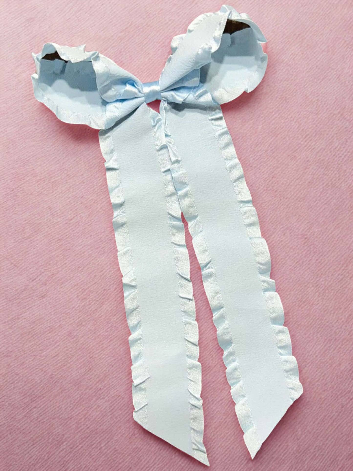Spring Satin Ruffle Long Tail Bow